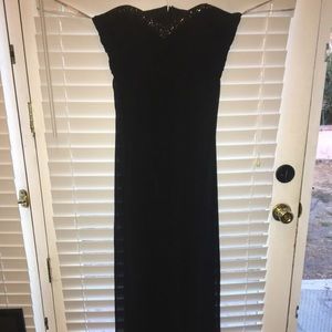 Black Strapless Beaded Gown